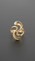 Matte Gold Asymmetric Statement Ring