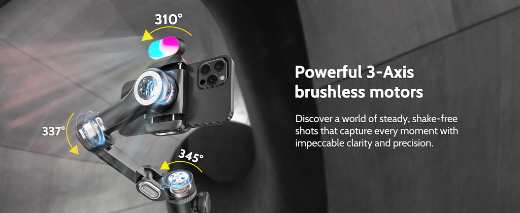 AOCHUAN Smart X Pro 3-Axis Phone Gimbal with Magnetic Fill Light & AI Tracking