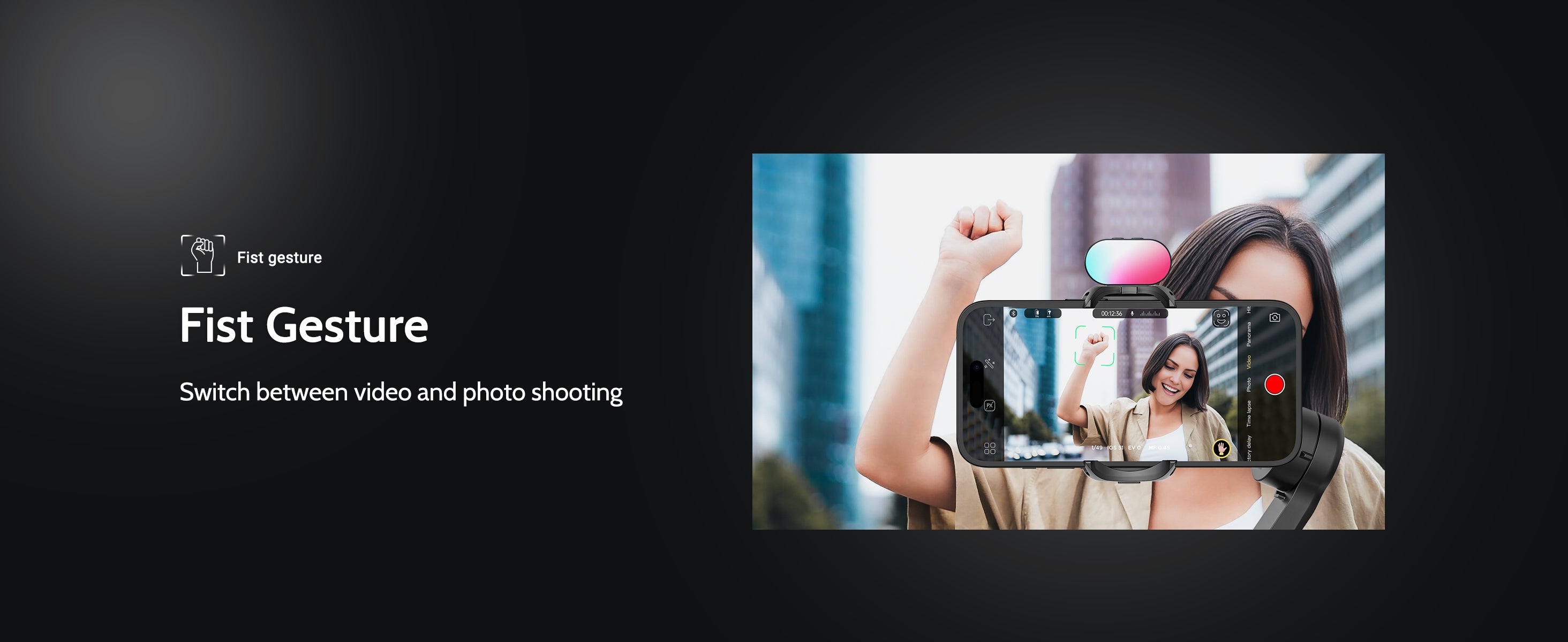 AOCHUAN Smart X Pro 3-Axis Phone Gimbal with Magnetic Fill Light & AI Tracking