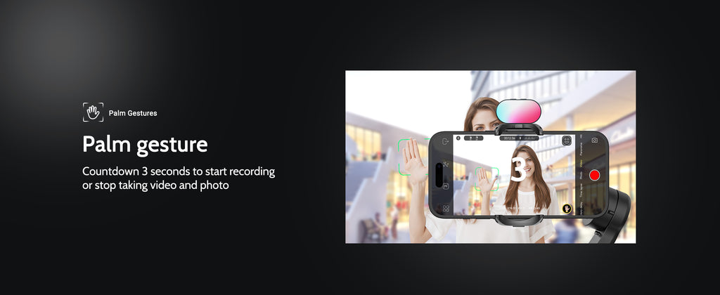 AOCHUAN Smart X Pro 3-Axis Phone Gimbal with Magnetic Fill Light & AI Tracking