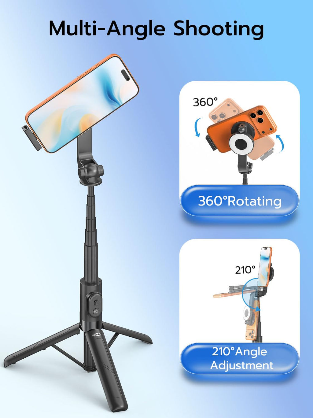 USKEYVISION Magnetic Selfie Stick Tripod with Light – feature image 7