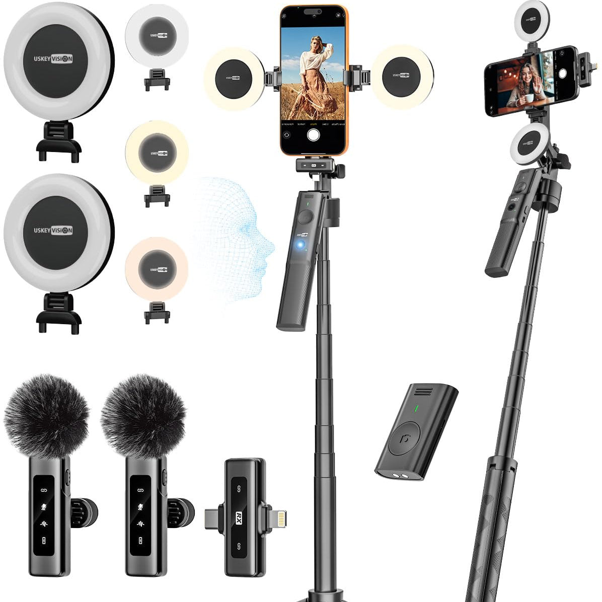USKEYVISION Vlogging Kit with 68in Tripod – main product image