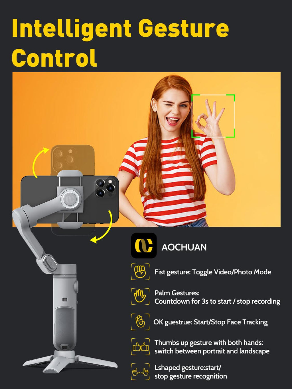 AOCHUAN Smart X 3-Axis Gimbal Stabilizer (Grey) – feature image 4