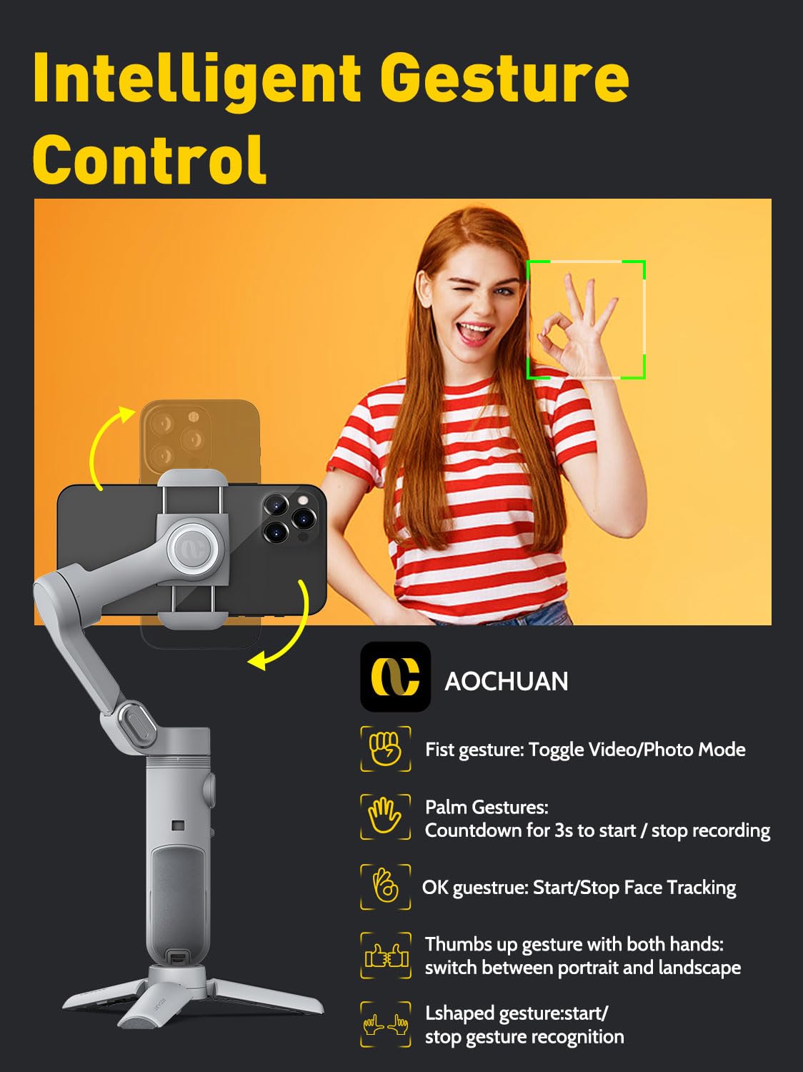 AOCHUAN Smart X 3-Axis Gimbal Stabilizer (Grey) – feature image 4