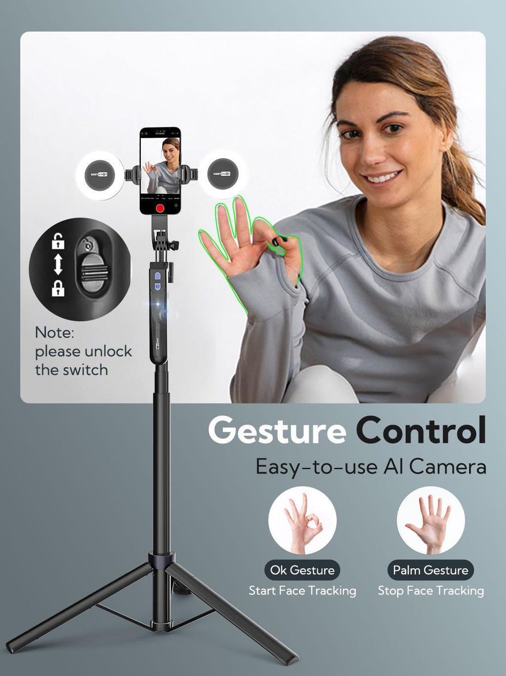 USKEYVISION UTK-02 Auto Face Tracking Tripod – feature image 3
