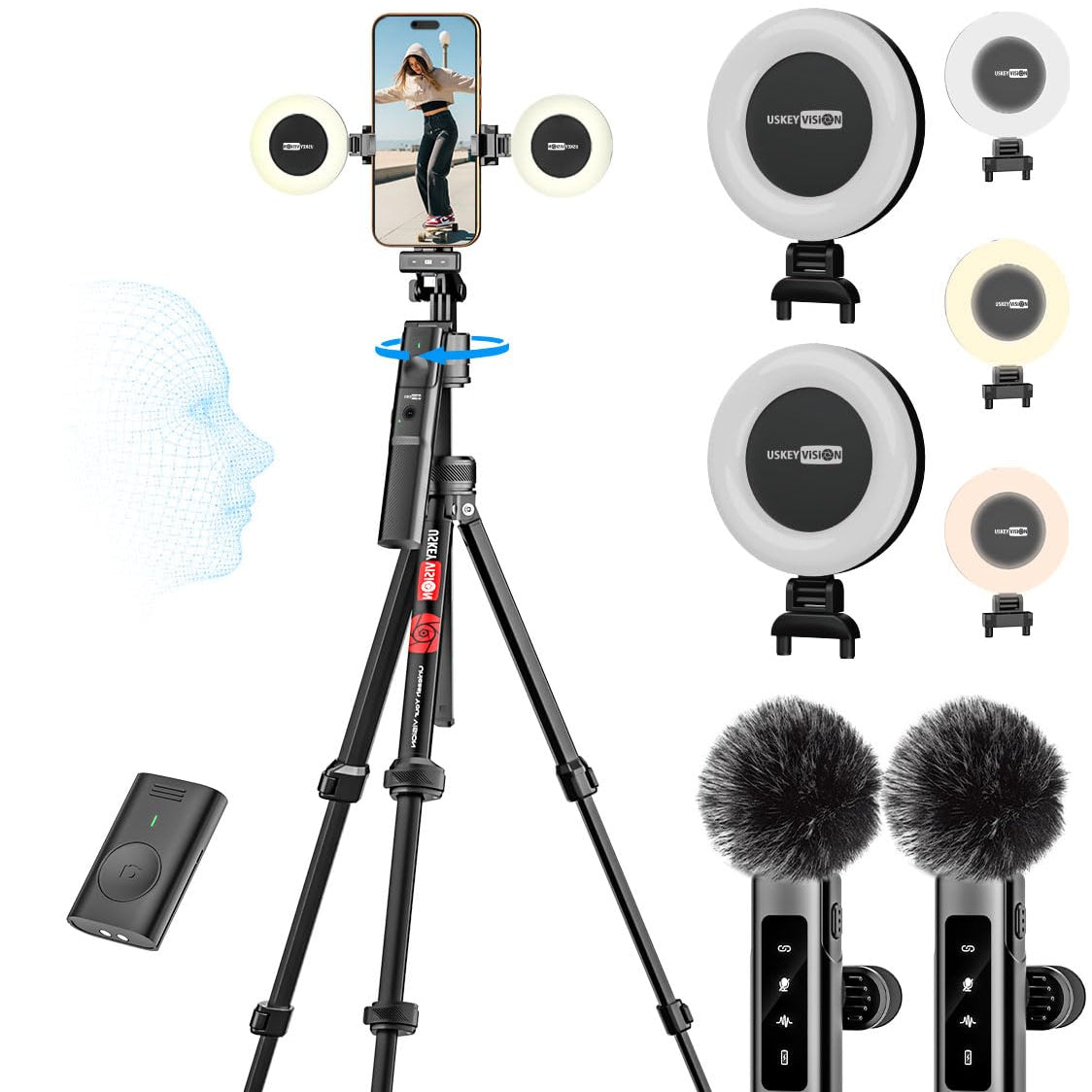 USKEYVISION Vlogging Kit with 68in Tripod – feature image 9