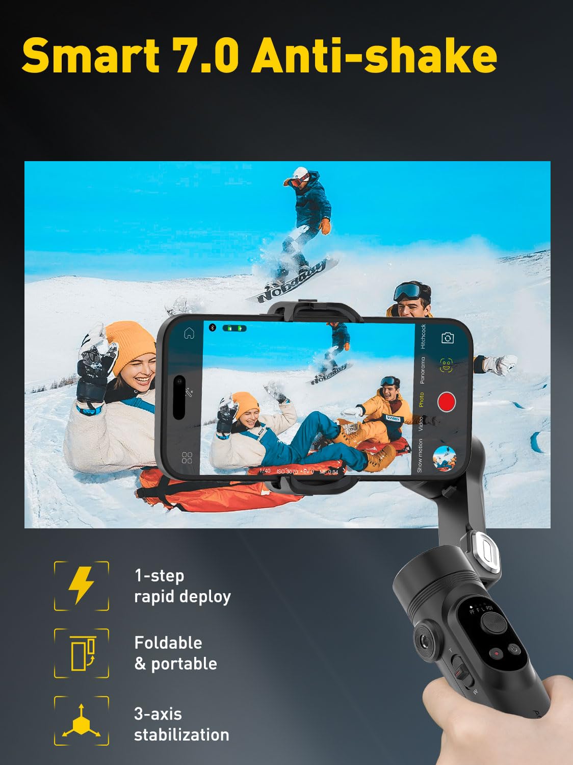 AOCHUAN Smart X 3-Axis Gimbal Stabilizer (Black) – feature image 8
