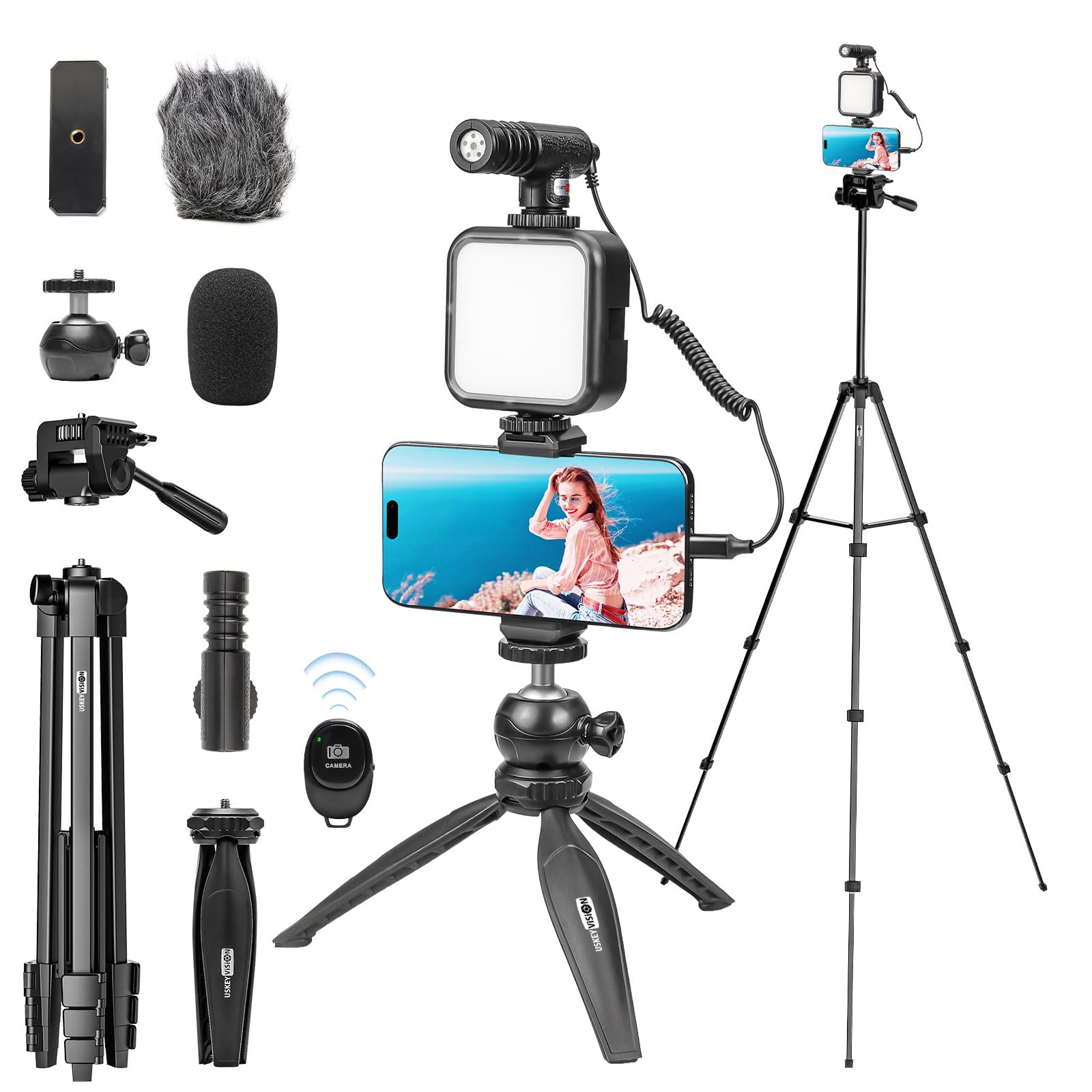 USKEYVISION Vlog K4 with 59in Tripod & Shotgun Mic – main product image