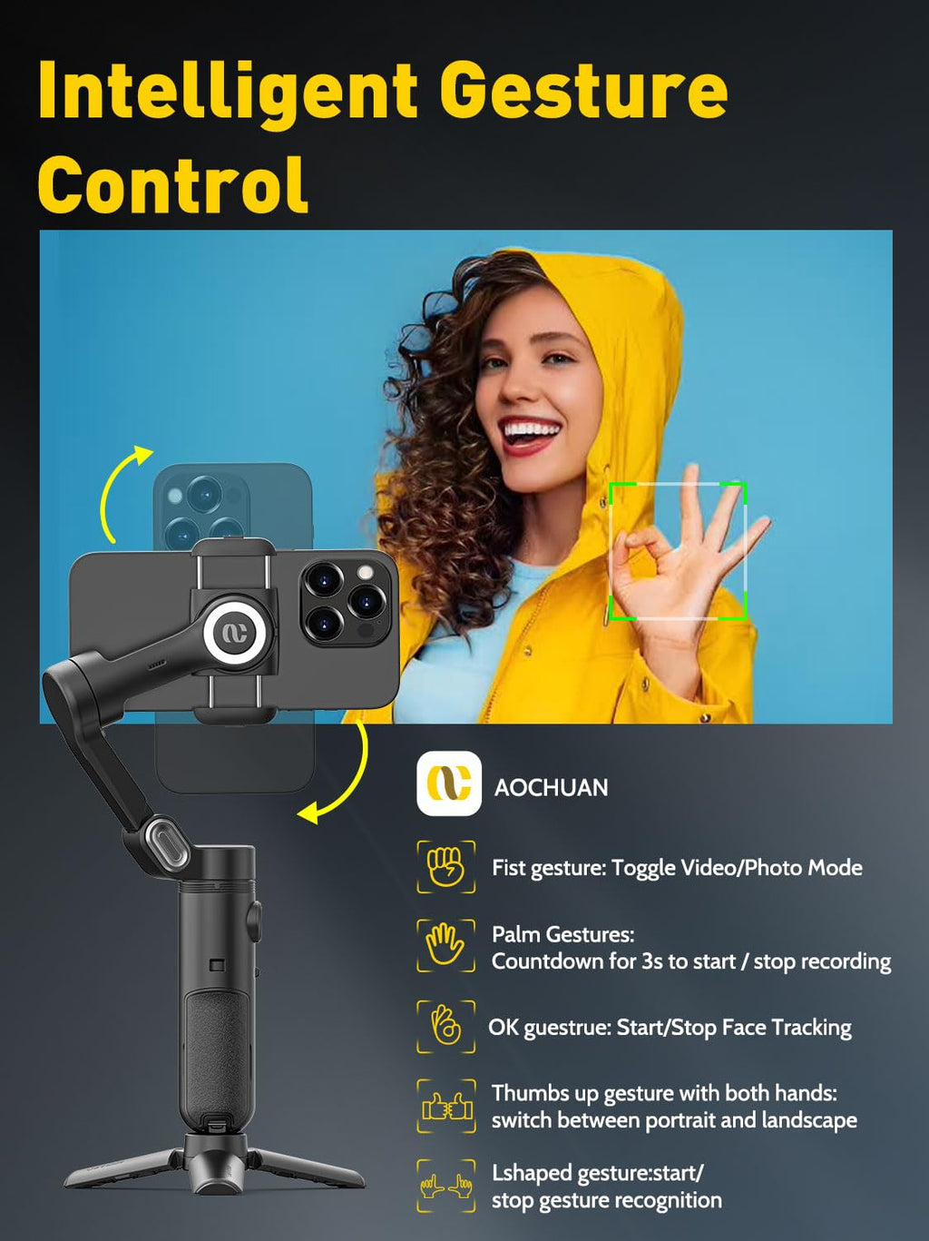 AOCHUAN Smart X 3-Axis Gimbal Stabilizer (Black) – feature image 4