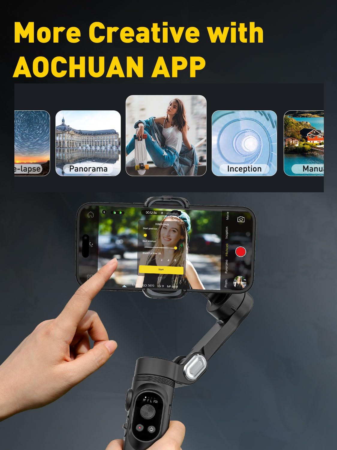 AOCHUAN Smart X 3-Axis Gimbal Stabilizer (Black) – feature image 5