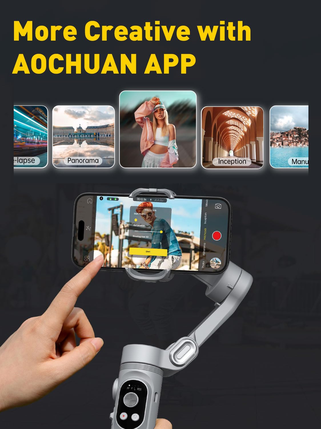 AOCHUAN Smart X 3-Axis Gimbal Stabilizer (Grey) – feature image 5