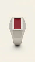 Avant Red Accent Signet Ring