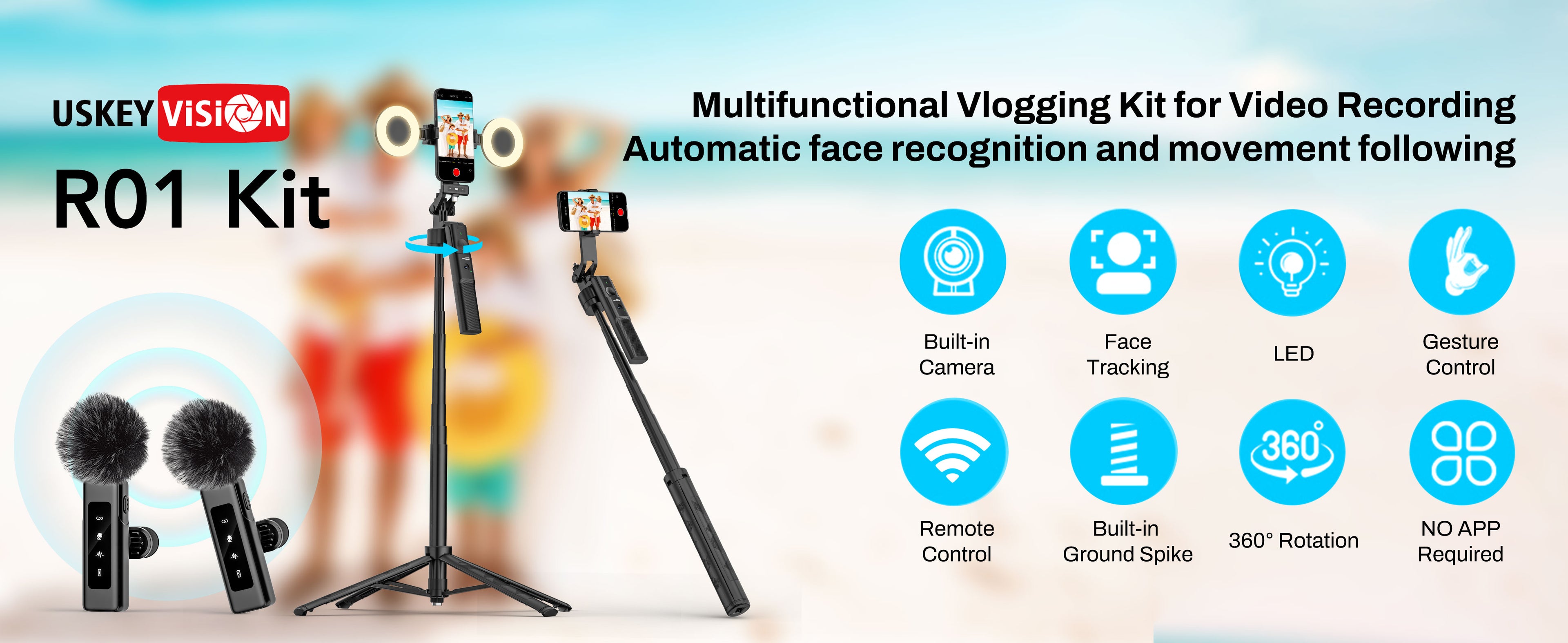 USKEYVISION R01 Kit with Face Tracking Tripod – product detail image 1