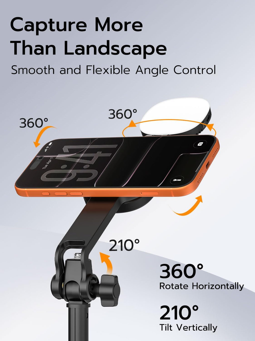 USKEYVISION MPT-04 69” Magnetic Selfie Stick Tripod with Light