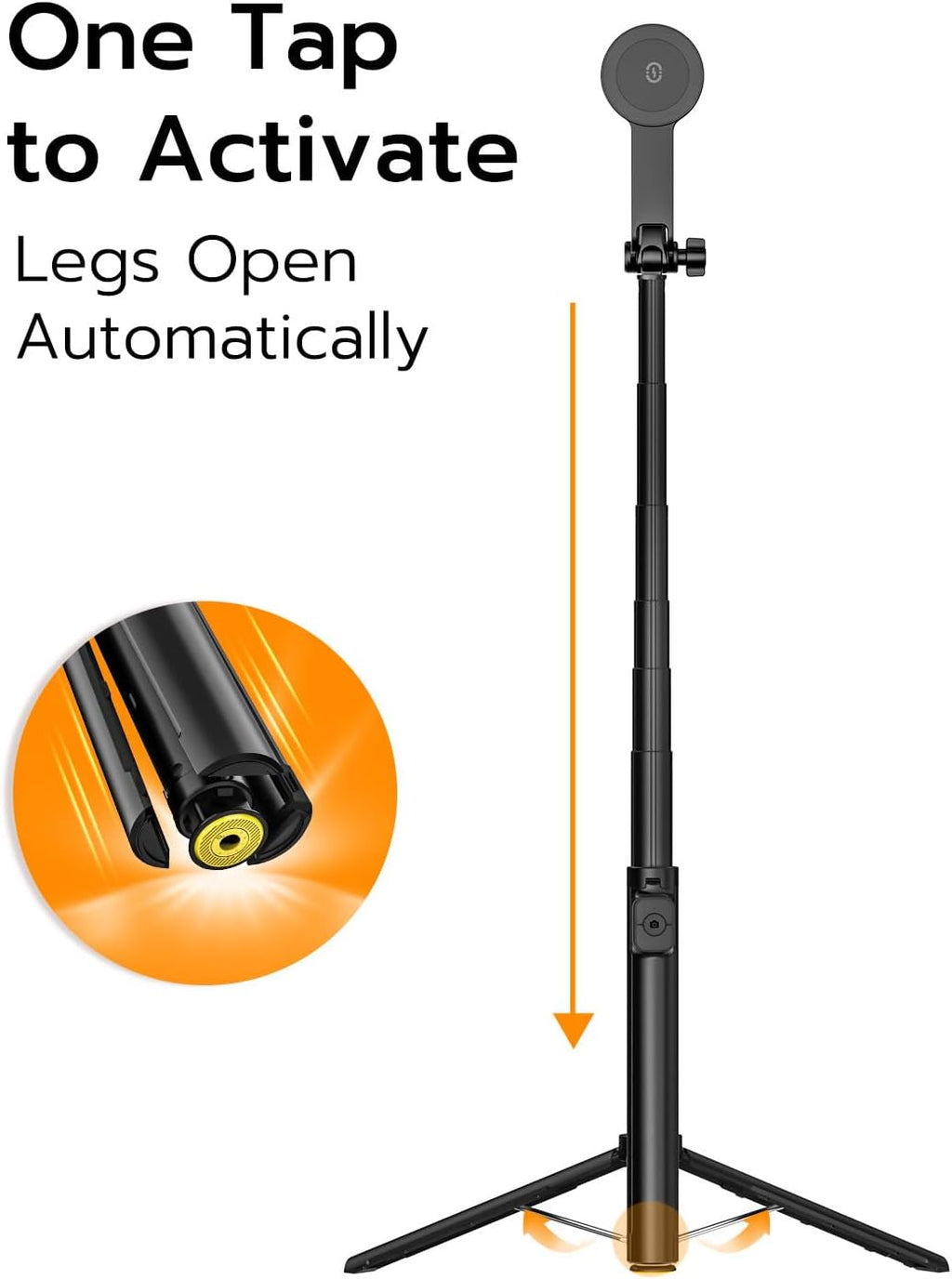 USKEYVISION MPT-04 69” Magnetic Selfie Stick Tripod with Light